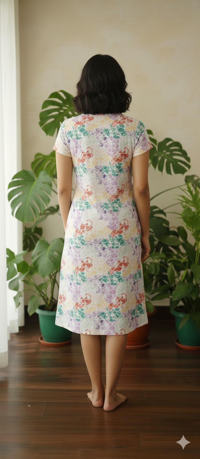 Women's Long Polo White Multicolor