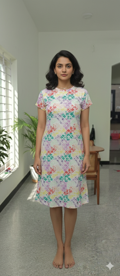 Women's Long Polo White Multicolor