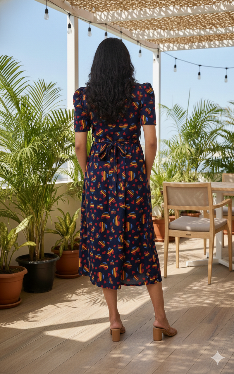 Capri Feeding Wear with Puff Sleeve Multicolor