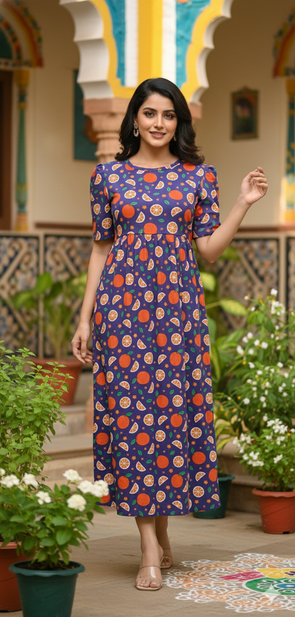 Casual Lounge Wear Non Feeding with puff Navy fruits