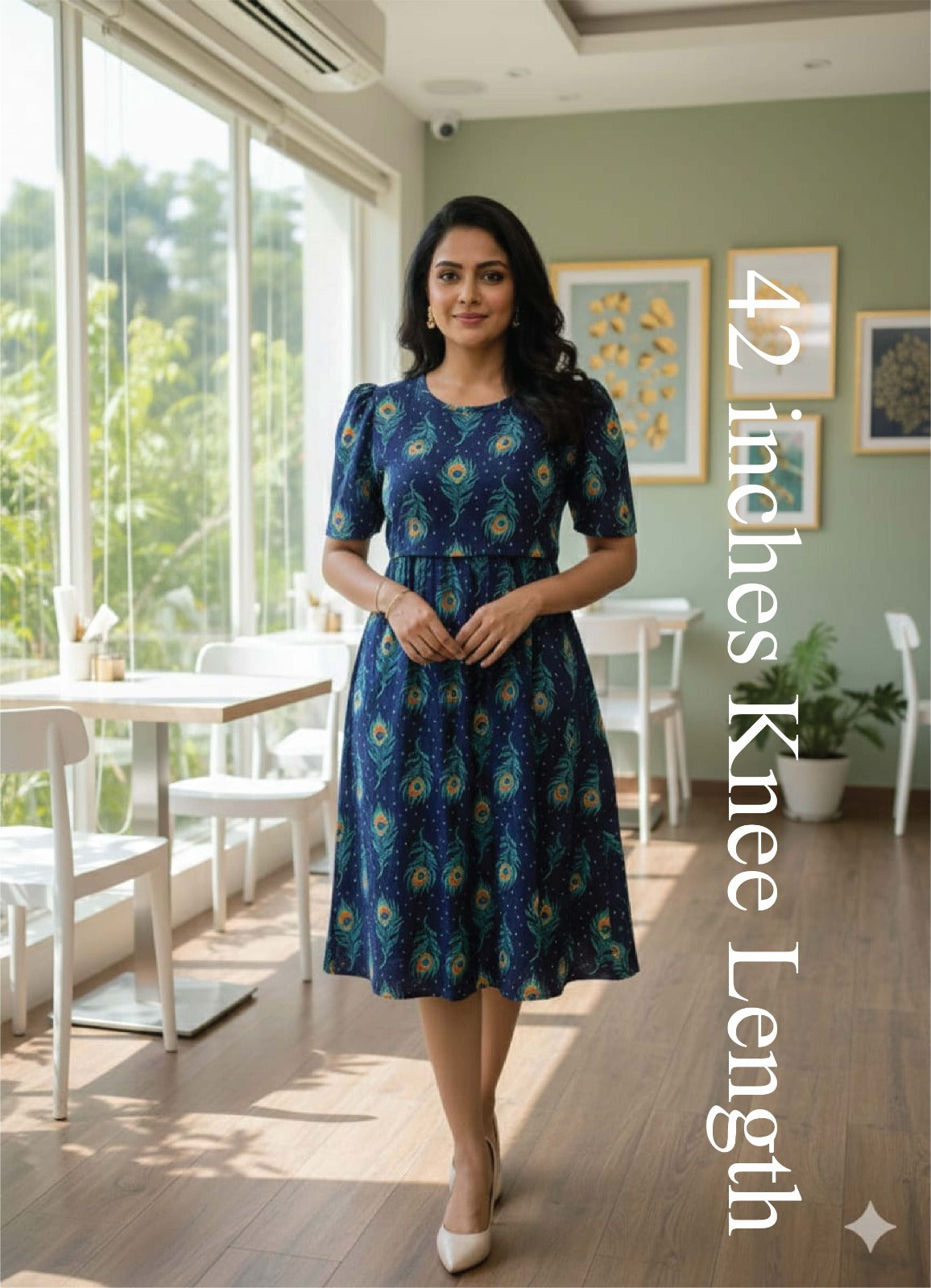 Zipless Feeding wear navy Feather 42 Inches