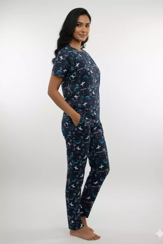 Pyjama Co-Ords Navy Blue Marine