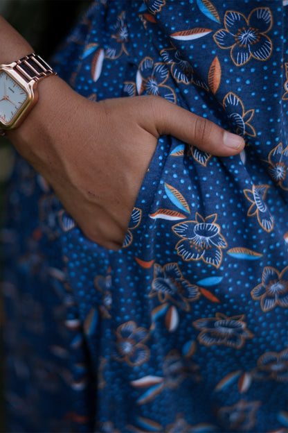 Zipless Maternity Wear Feeding with Shawl Navy rose floral