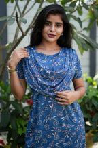 Zipless Maternity Wear Feeding with Shawl Navy rose floral