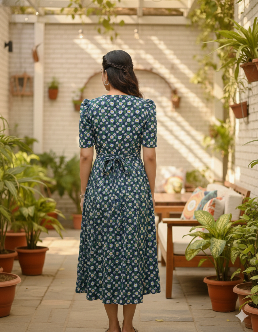 Capri Feeding Wear with Puff Sleeve NG Floral