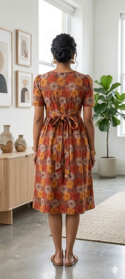Zipless Feeding maternity Wear Brown Floral 42 Inches
