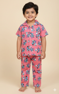 Pale Red Mickey Printed Kids NightSuit set