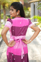 Capri Feeding Wear with Puff Sleeve Pink & Pink