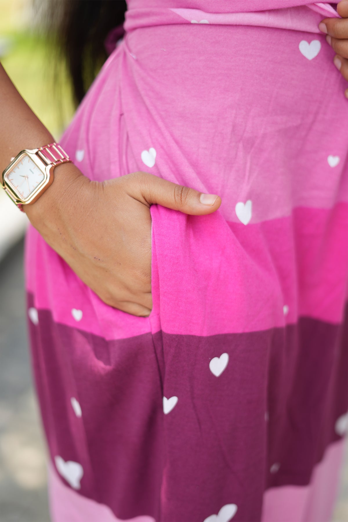 Capri Feeding Wear with Puff Sleeve Pink & Pink