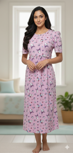 Capri Zipless Feeding Maternity Wear with puff 47 inches Pink Kitty