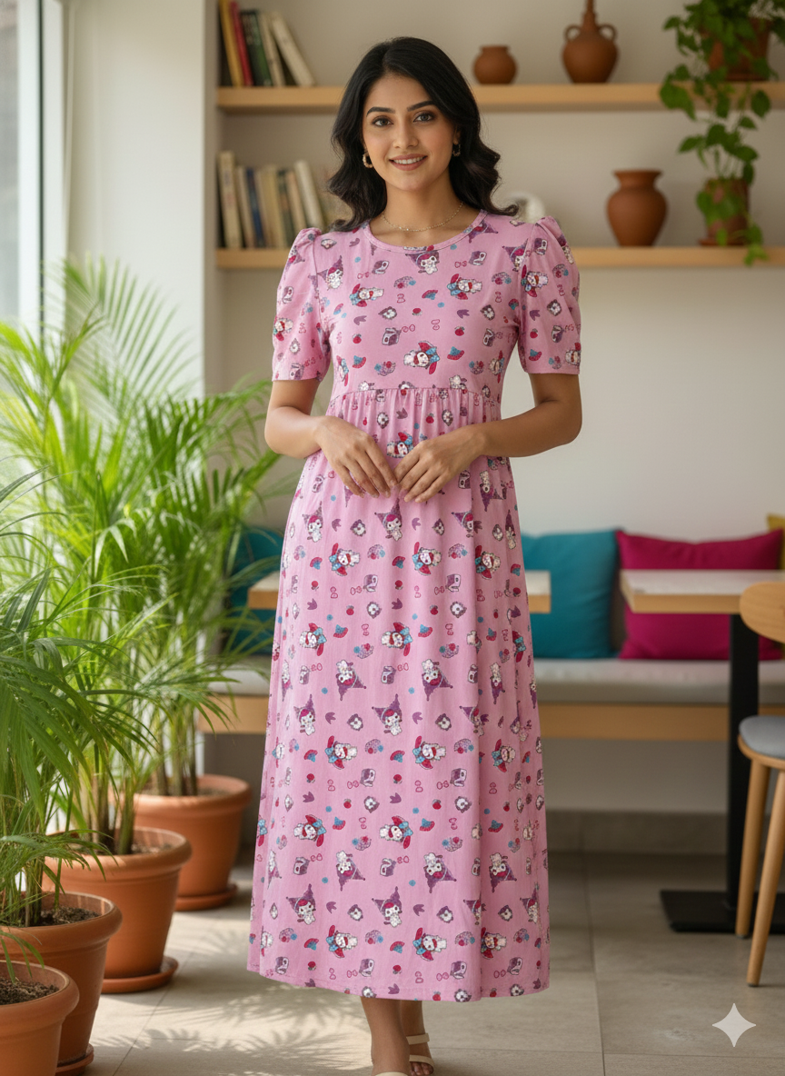 Casual Lounge Wear Non Feeding with puff Pink Kitty