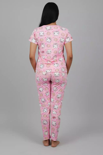 Pyjama Co-Ords Pink Kitty