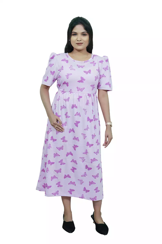 Casual Lounge Wear Non Feeding with puff Purple Butterfly