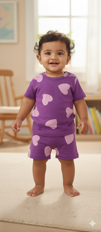 Purple Big Heart cozy Baby Playtime Lounge Set