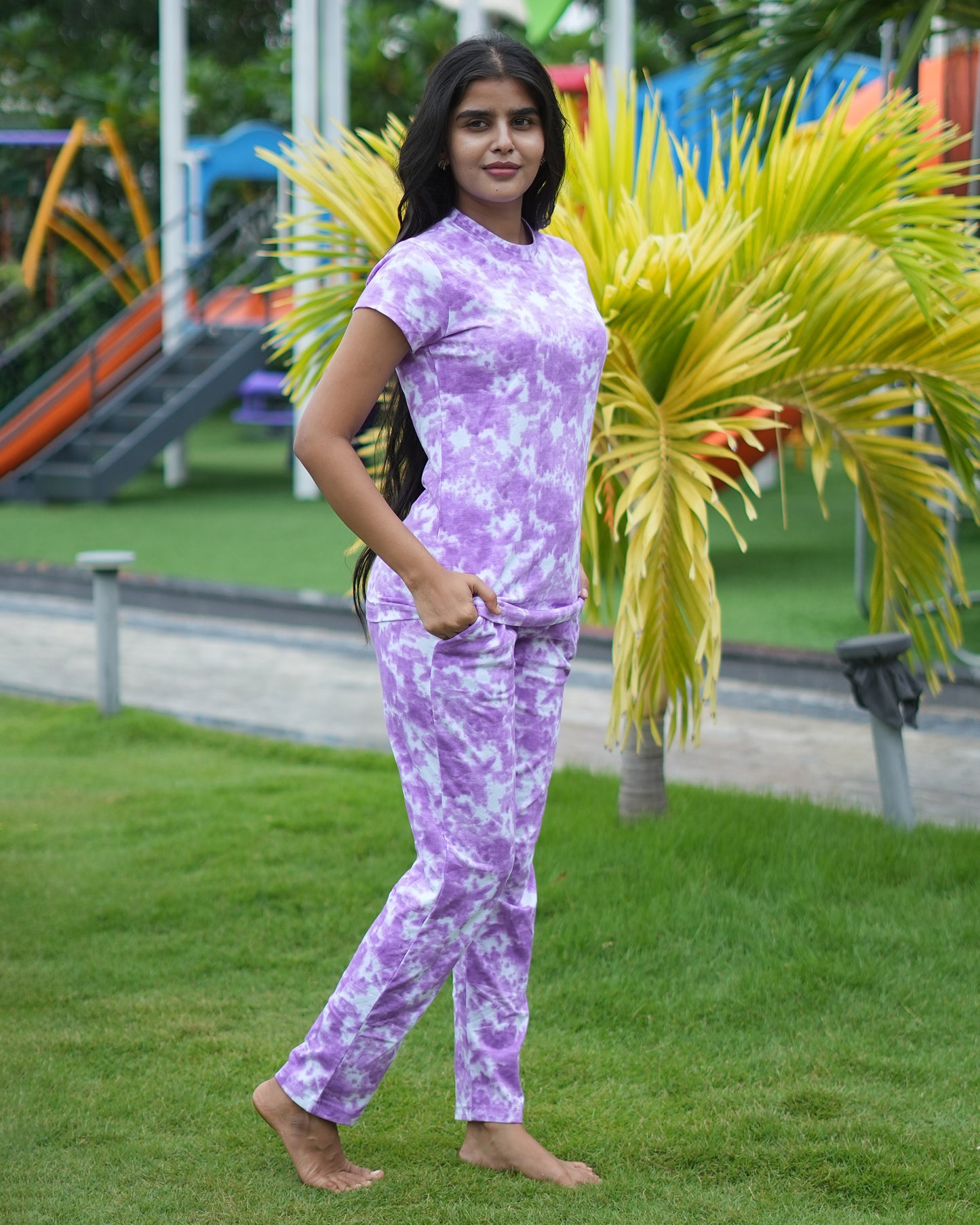 Pyjama Co-Ords Purple Dyed