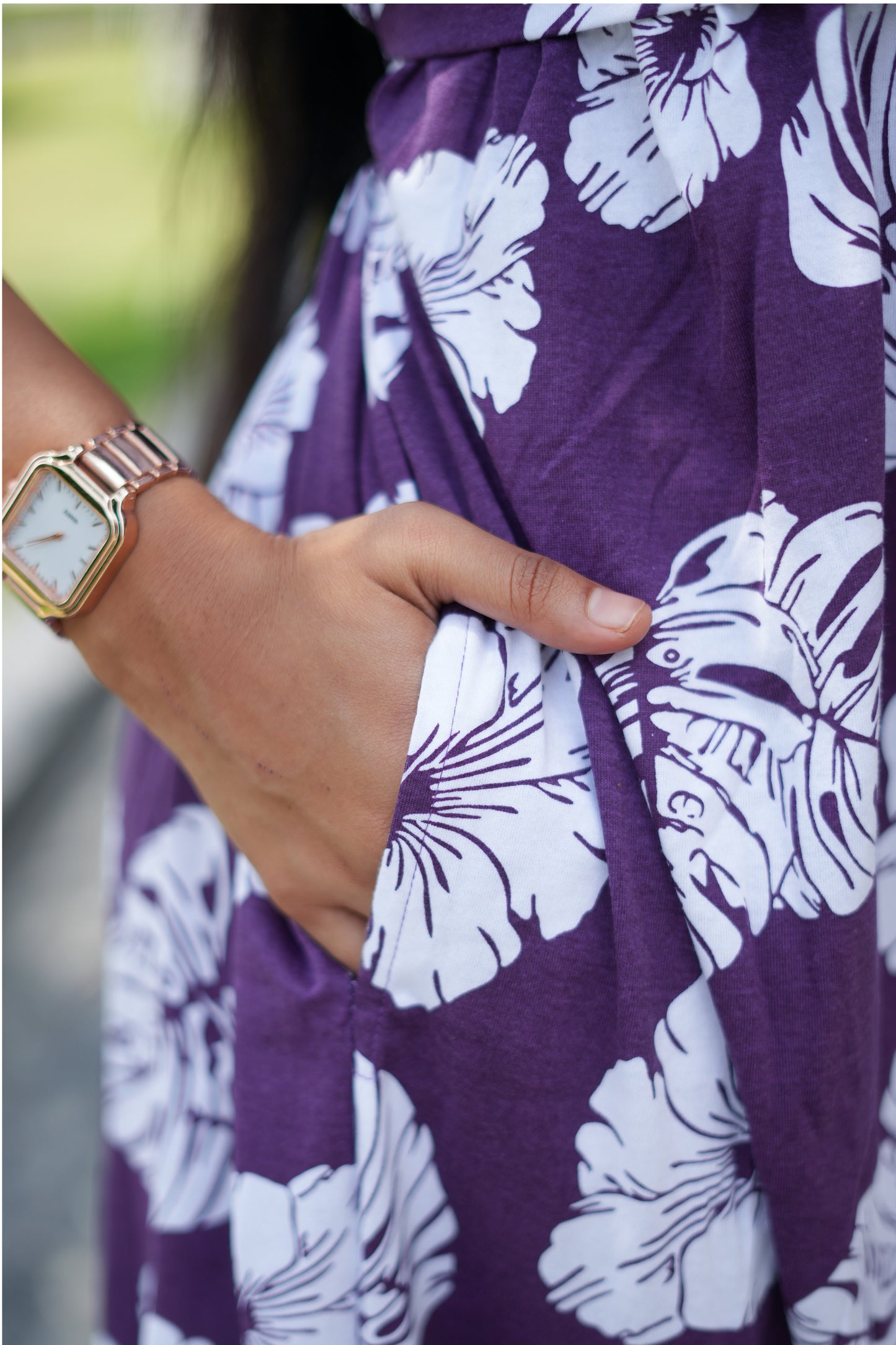 Zipless Maternity Wear Feeding with Shawl Purple White leaf