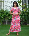 Zipless Feeding Maternity Wear without Puff Sleeve Rani pink