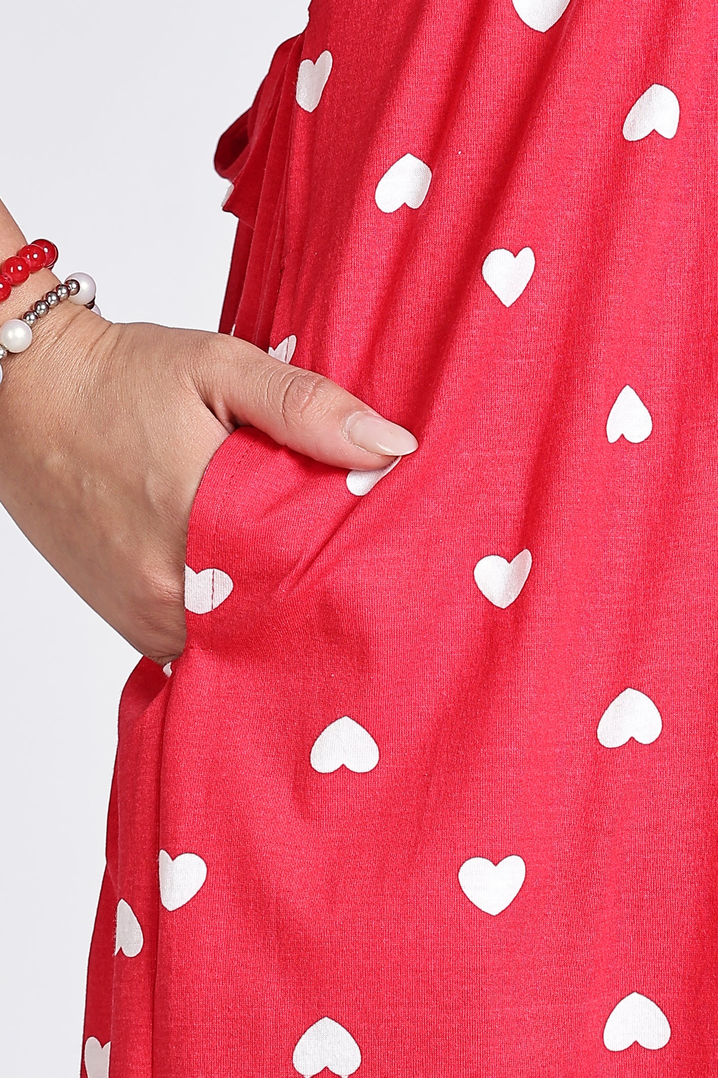 Zipless Feeding Maternity Gown- Puff sleeve 52 inches