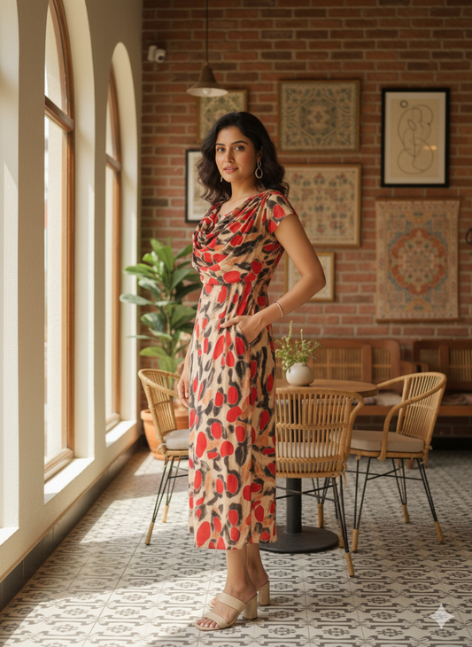 Zipless Maternity Wear Feeding with Shawl Red Black