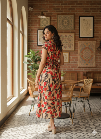 Zipless Maternity Wear Feeding with Shawl Red Black