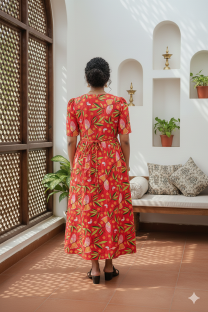 Casual Lounge Wear Non Feeding with puff Red Leaf