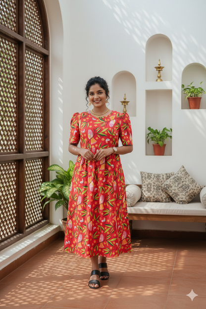 Casual Lounge Wear Non Feeding with puff Red Leaf