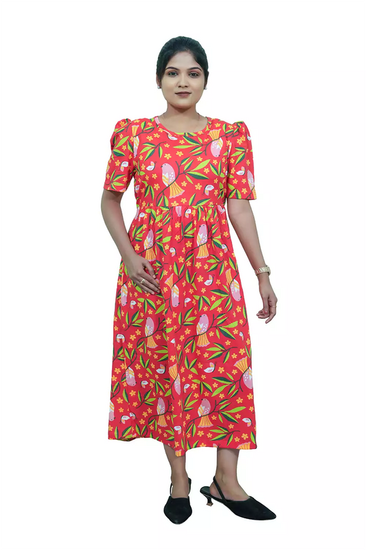 Casual Lounge Wear Non Feeding with puff Red Leaf