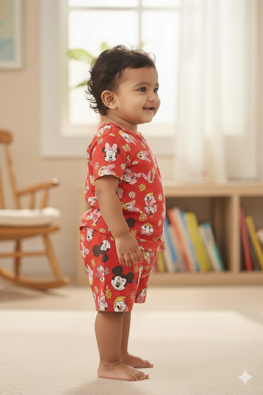 Red Mickey cozy Baby Playtime Lounge Set