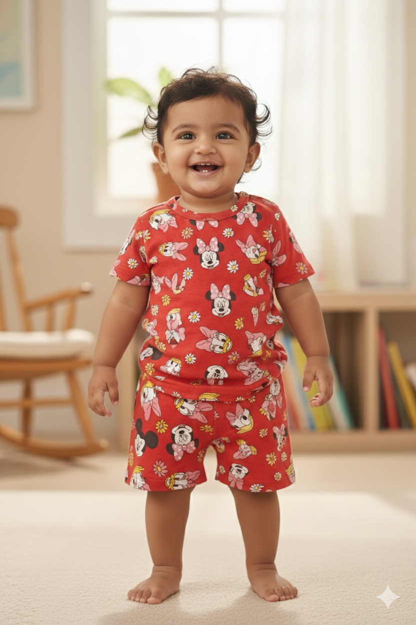 Red Mickey cozy Baby Playtime Lounge Set