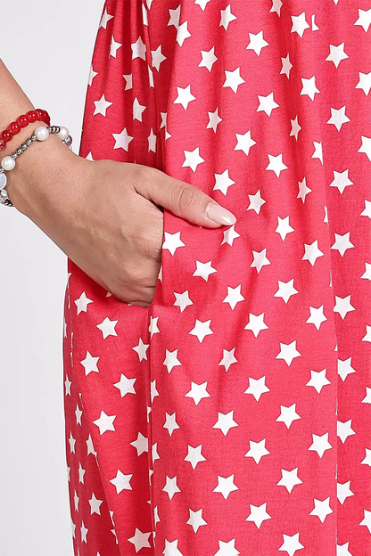 Capri Feeding Wear with Puff Sleeve Red Star