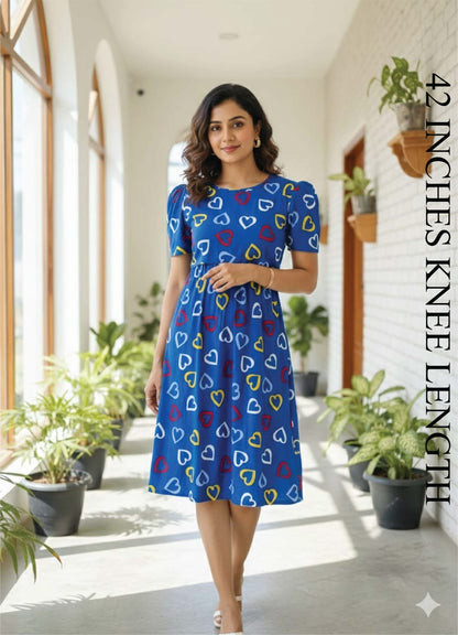 Zipless Feeding Wear Royal Blue Heart 42 Inches