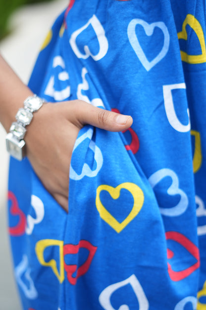 Zipless Feeding Wear Royal Blue Heart 42 Inches