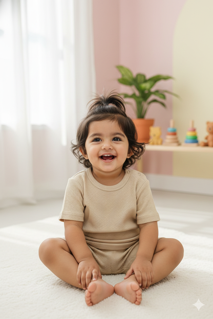 Sandal plain Waffle cozy Baby Playtime Lounge Set