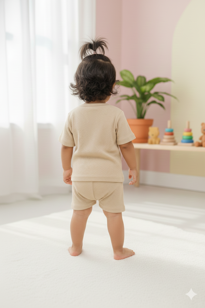 Sandal plain Waffle cozy Baby Playtime Lounge Set