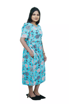 Capri Feeding Wear with Puff Sleeve Sea Blue