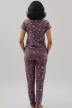 Pyjama Co-Ords Tan Pink Heart