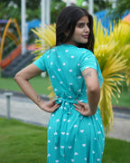 Zipless maternity wear feeding with shawl Green heart