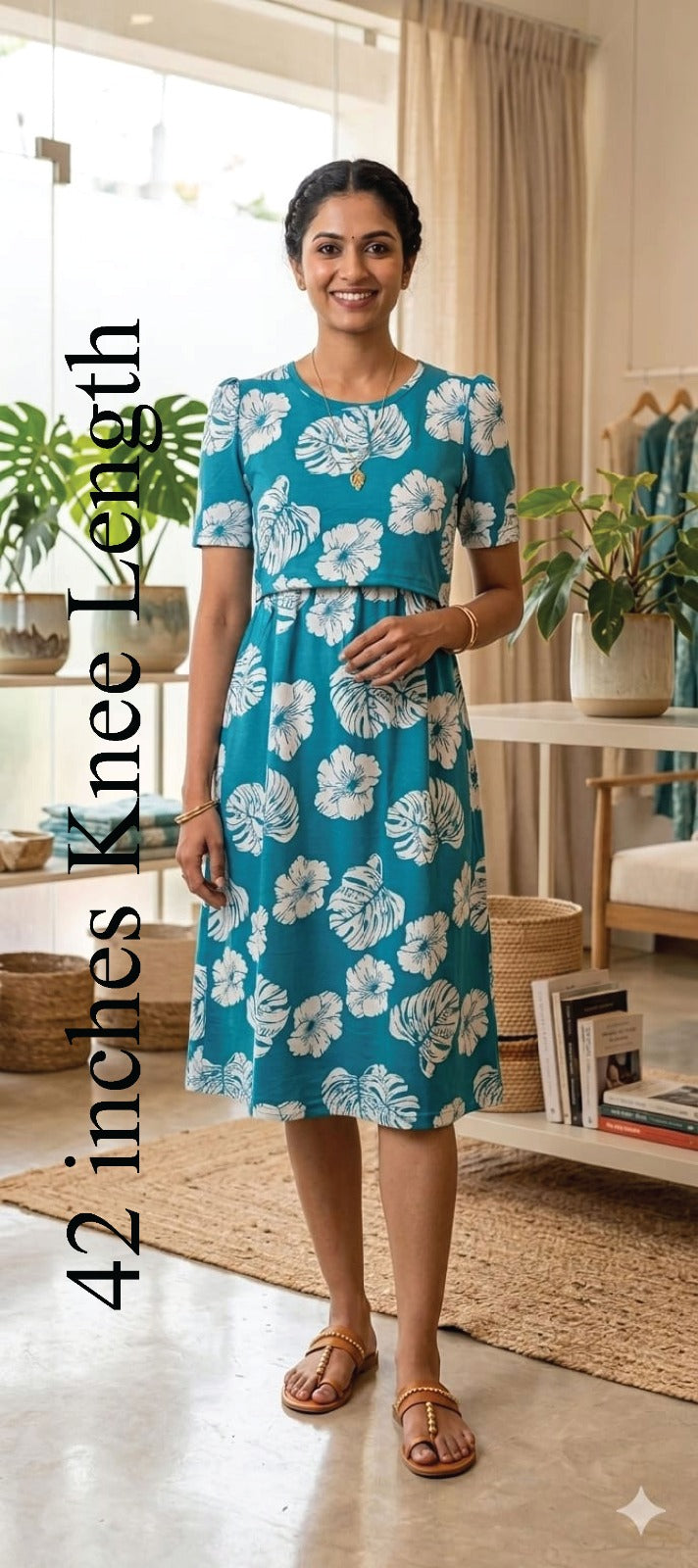 Zipless Feeding wear Torquise Leaf  42 Inches