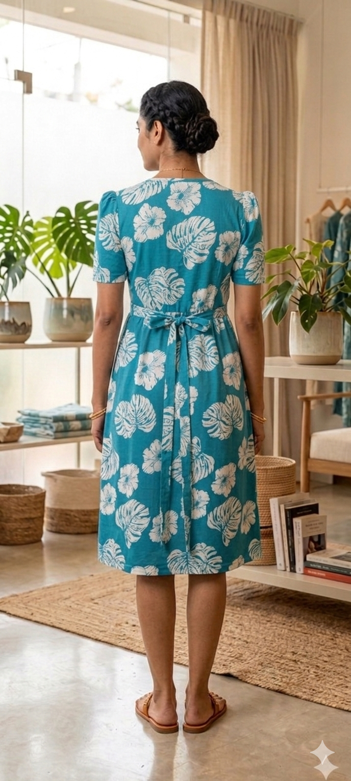 Zipless Feeding wear Torquise Leaf  42 Inches