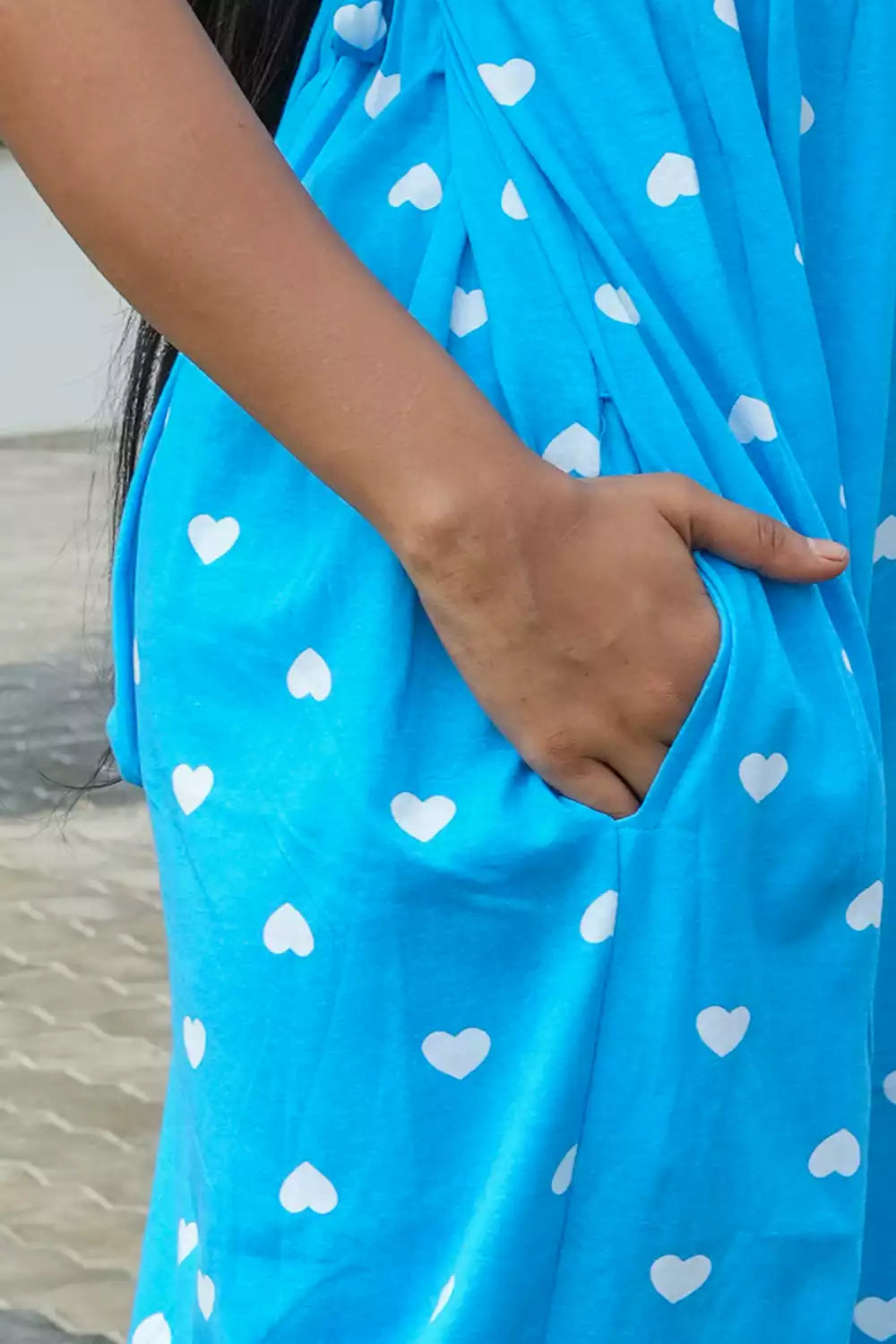 Casual Lounge Wear Non Feeding Turquoise Blue Heart