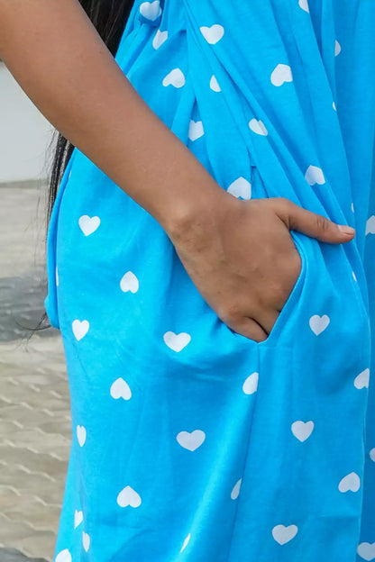 Casual Lounge Wear Non Feeding Turquoise Blue Heart