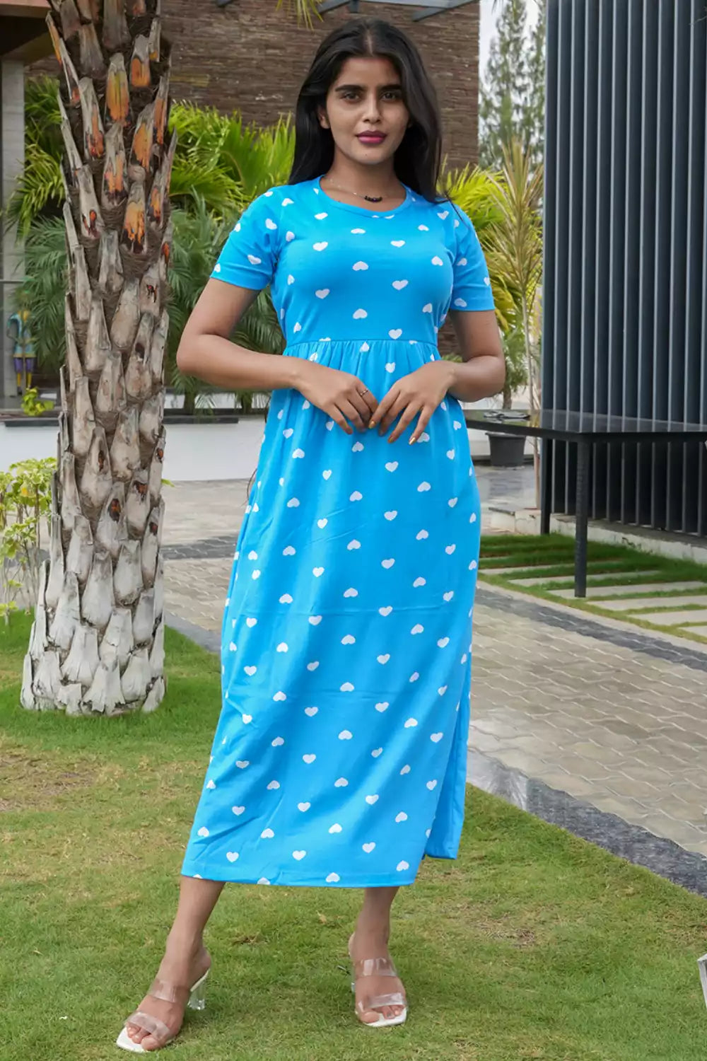 Casual Lounge Wear Non Feeding Turquoise Blue Heart
