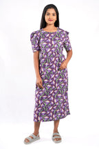 capri feeding wear with puff 47 inches - Violet Floral