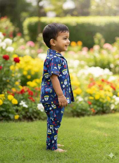 Navy Space Adventure Kids Nightsuit Set