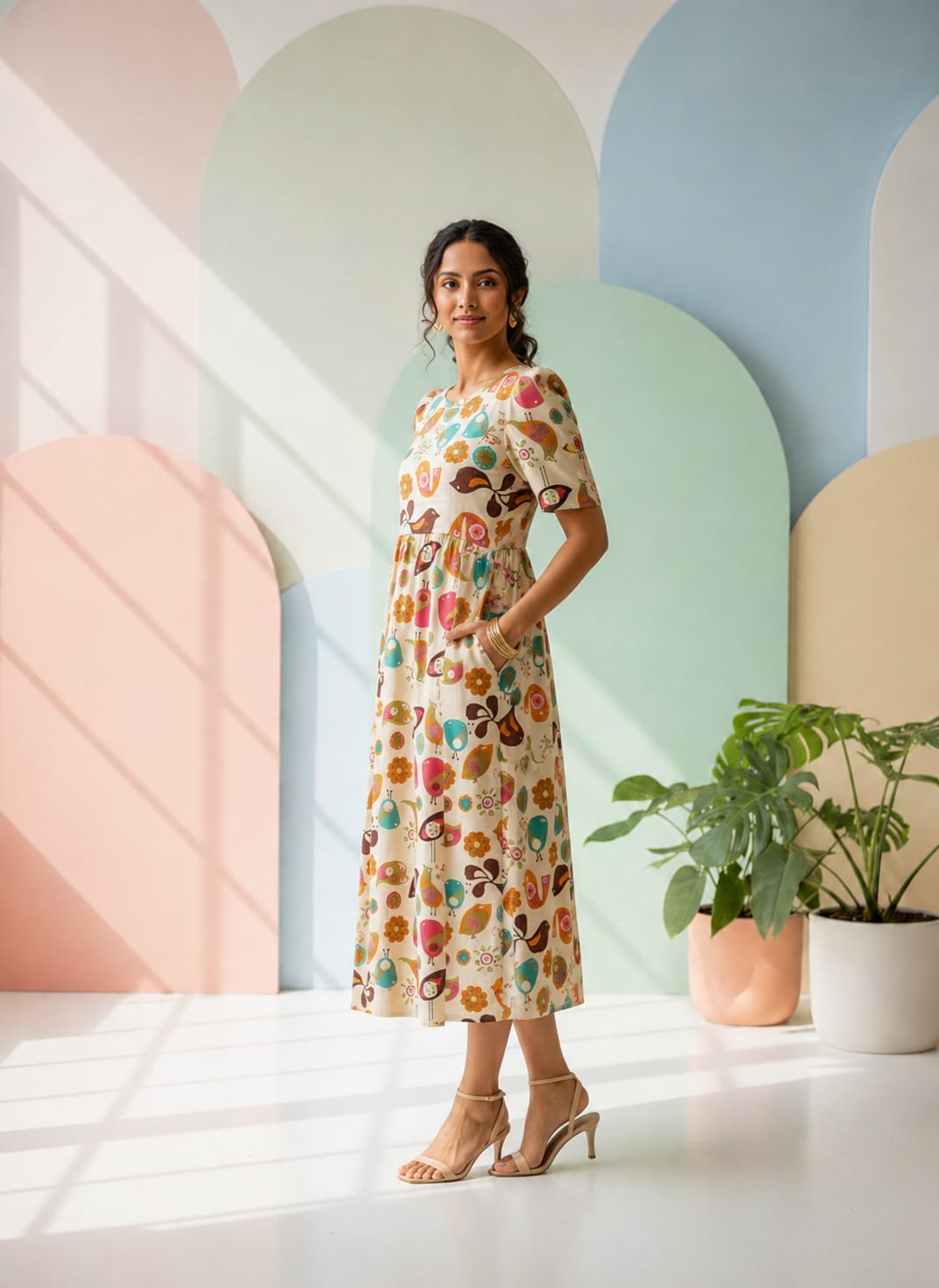 Feeding Wear with Puff Sleeve B sandal 47 inches