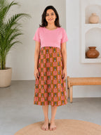 Capri Feeding Wear without Puff Sleeve Plain pink blossom
