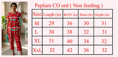 Grey Dot Peplum Co oords NF