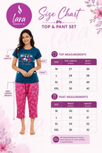 Fun Size Cat Cotton Capri Night Suit for Women | Soft Lounge Wear