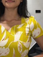Golden petals Maxi Dress for women | Floral Cotton Maxi Dresses |B - 006