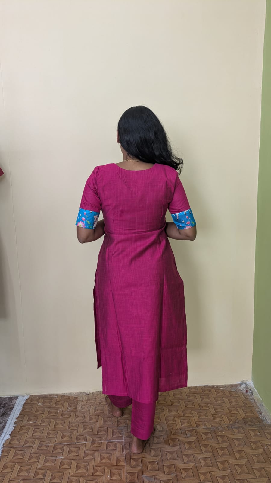 Magenta Bloom Floral Kurta Co Ord Set  | D - 002